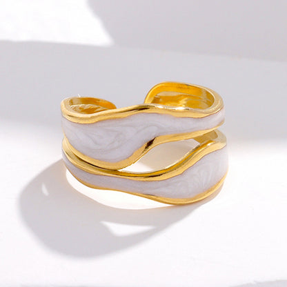 Minimalist Titanium Steel Ring for Women - 18K Gold Plated