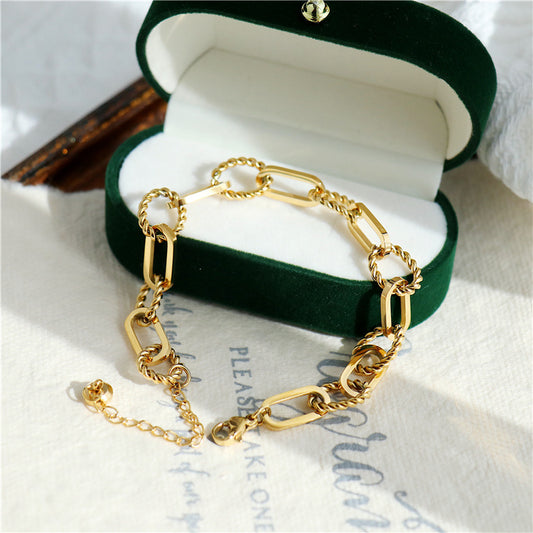 Minimalist 18K Gold-Plated Titanium Steel Bracelet