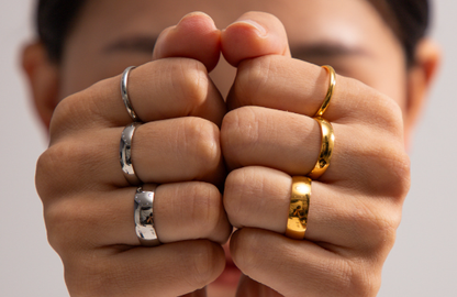 18K Gold Plated Titanium Steel Women's Bracelet Ring