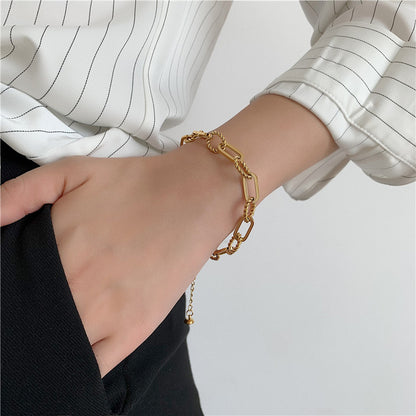 Minimalist 18K Gold-Plated Titanium Steel Bracelet
