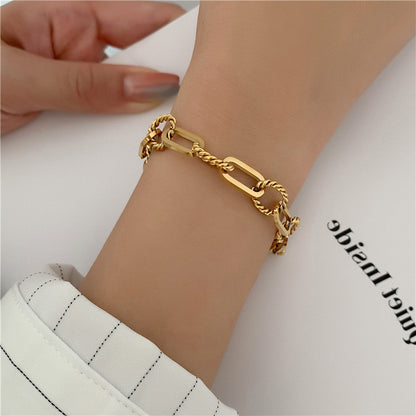 Minimalist 18K Gold-Plated Titanium Steel Bracelet