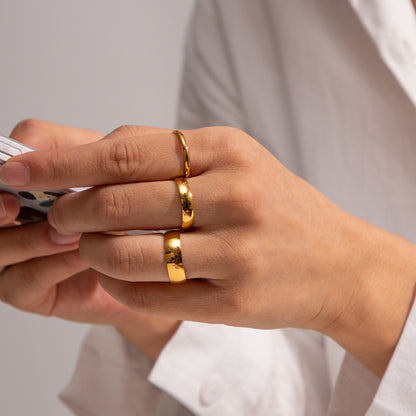 18K Gold Plated Titanium Steel Women's Bracelet Ring