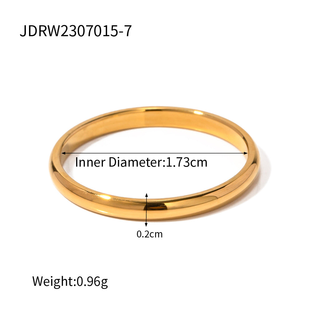 18K Gold Plated Titanium Steel Women's Bracelet Ring
