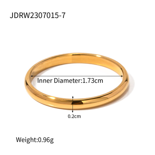 18K Gold Plated Titanium Steel Women's Bracelet Ring