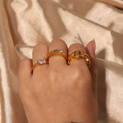 18K Gold Plated Titanium Steel Ring