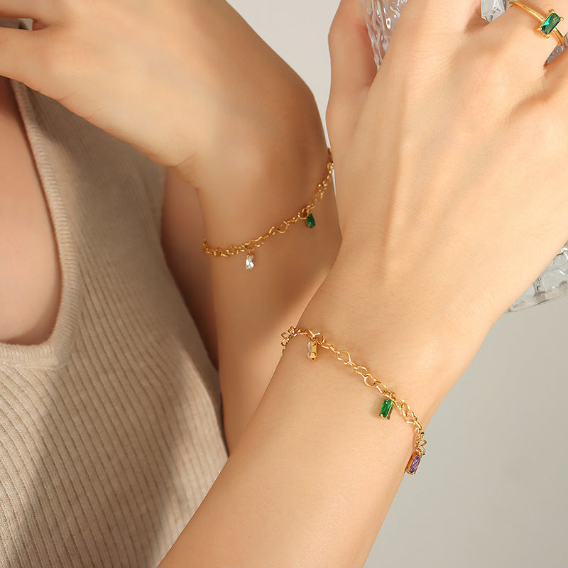 Colorful Gold-Plated Titanium Steel Fashion Bracelet