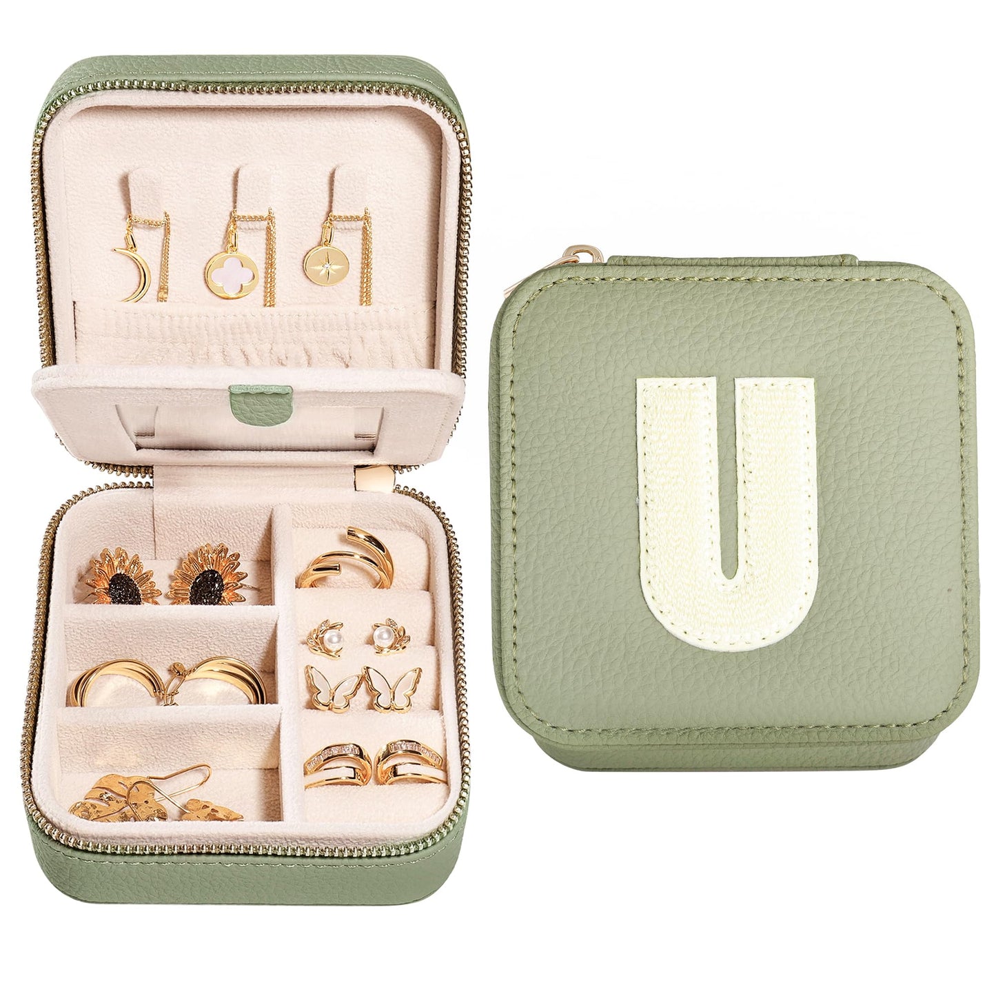 S.Leaf Initial Travel Jewelry Case Jewelry Boxes for Women