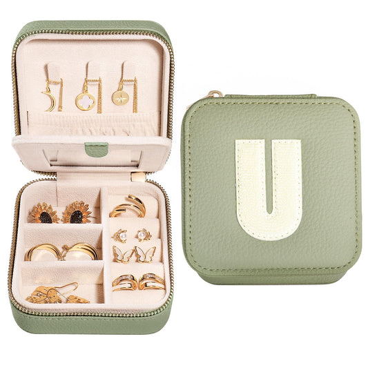 S.Leaf Initial Travel Jewelry Case Jewelry Boxes for Women