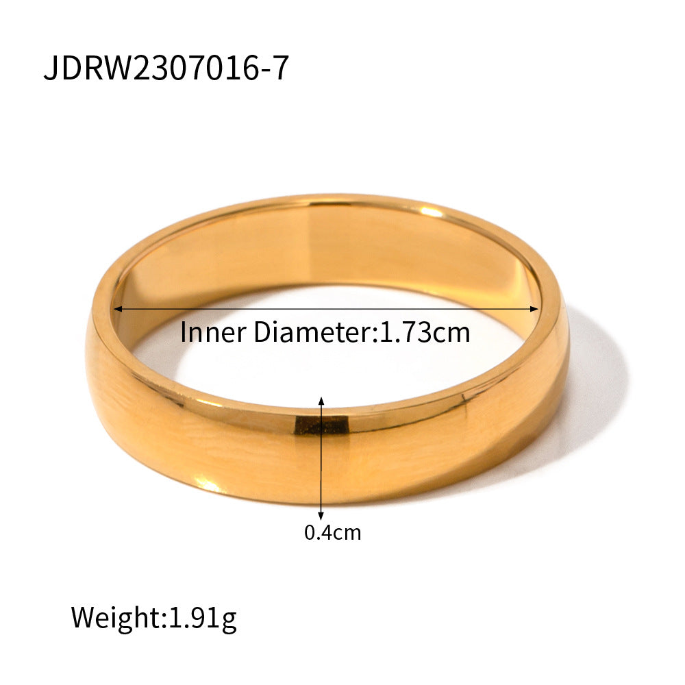 18K Gold Plated Titanium Steel Women's Bracelet Ring