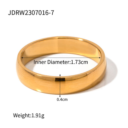 18K Gold Plated Titanium Steel Women's Bracelet Ring